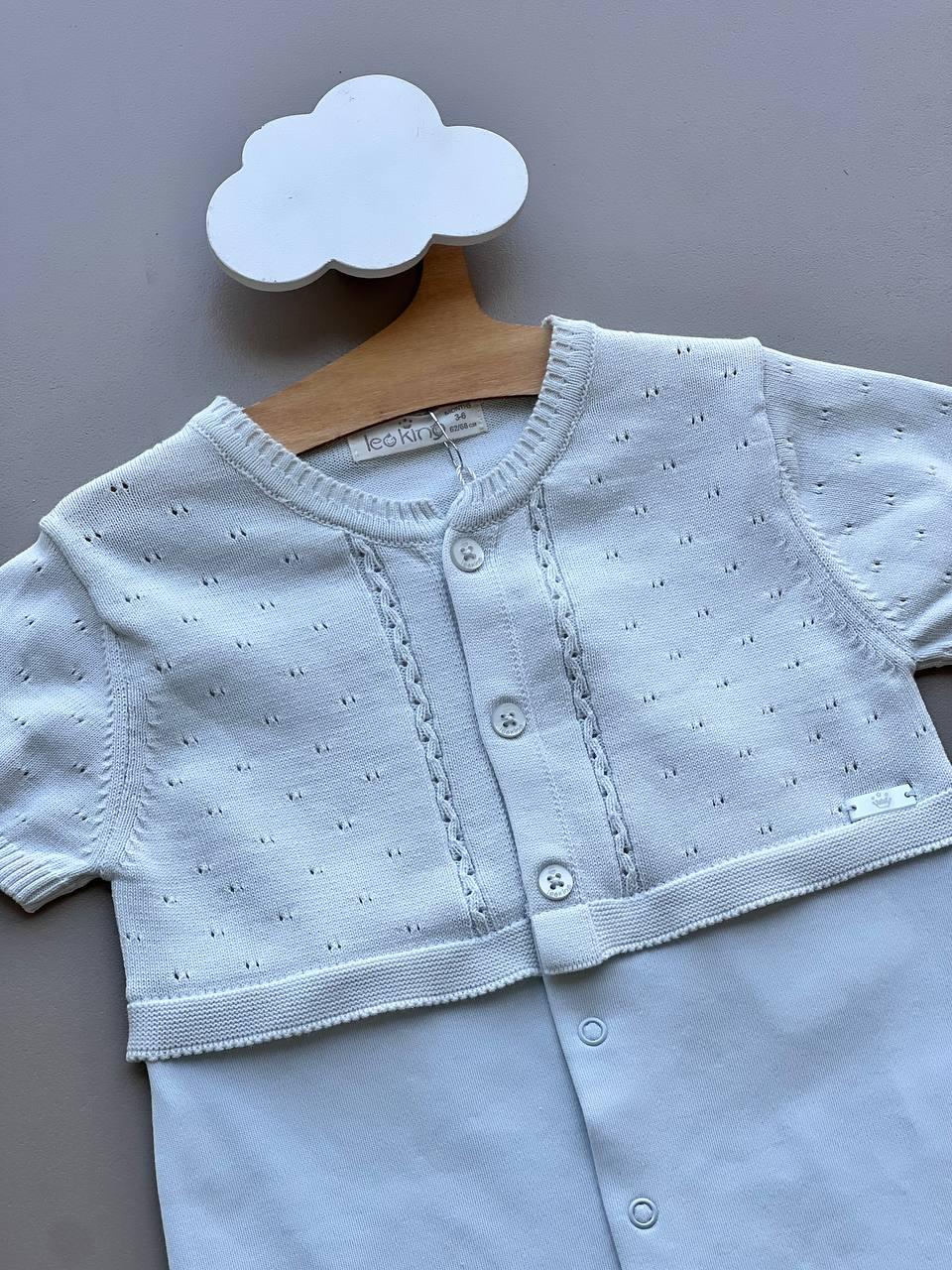 Aqua Organic Cotton Summer Romper - La Farandole Paris