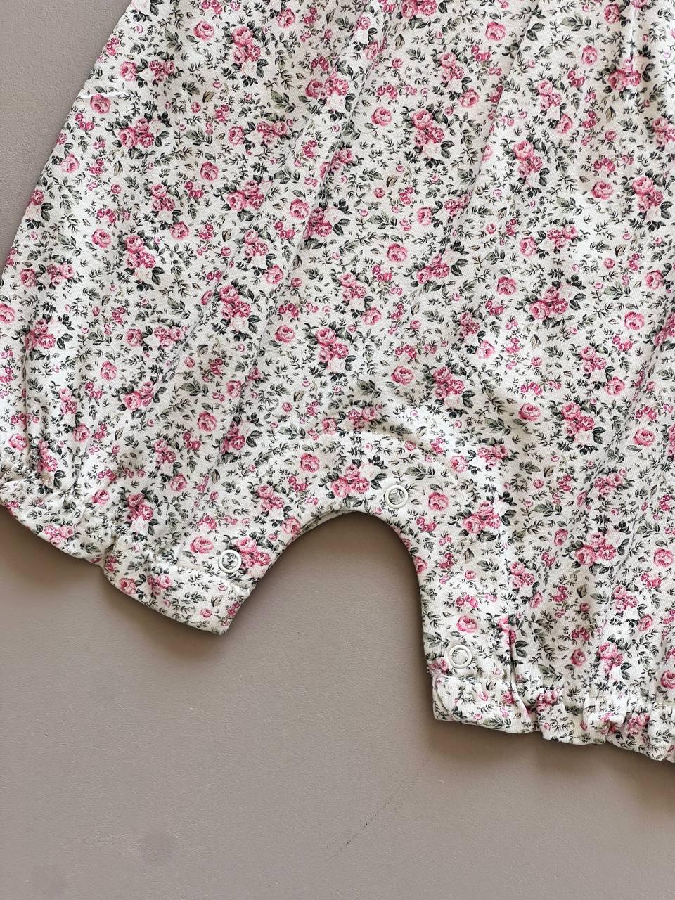 GOTS™ Certified Organic Cotton Beige & Pink 2 Pcs Romper With Hat - La Farandole Paris