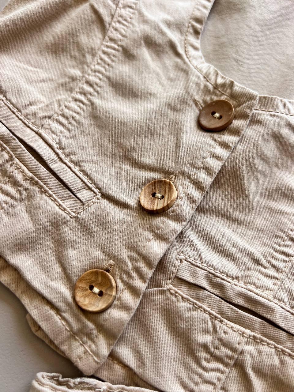 Beige Summer 2 Pcs Denim Set - La Farandole Paris