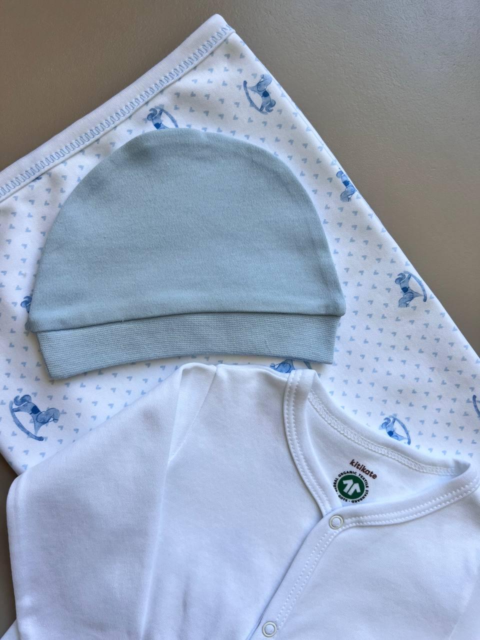My Toy Horse Blue & White GOTS™ Certified Organic Cotton 10 Pcs Hospital Set - La Farandole Paris