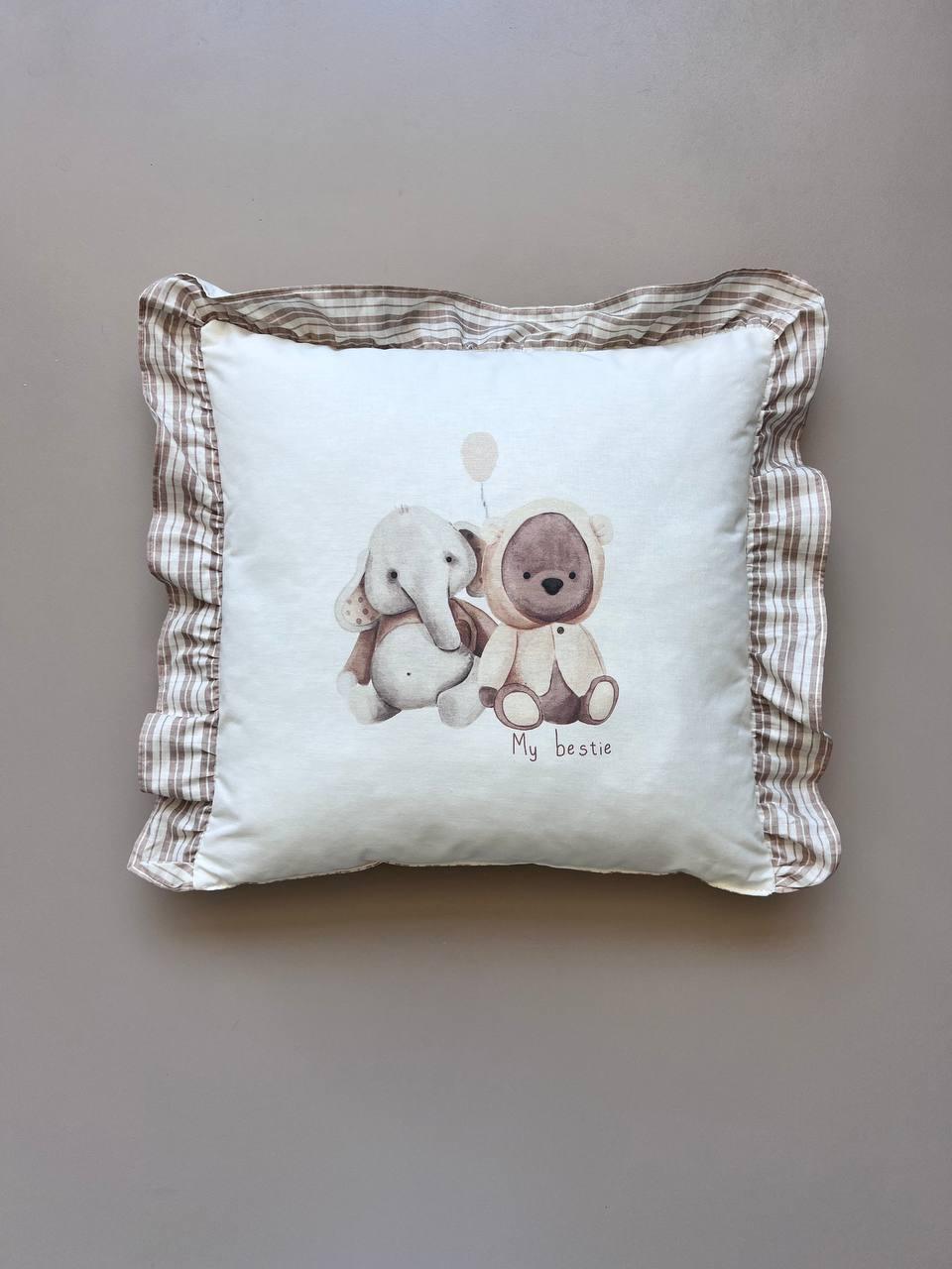 Elephant Beige Pillow - La Farandole Paris