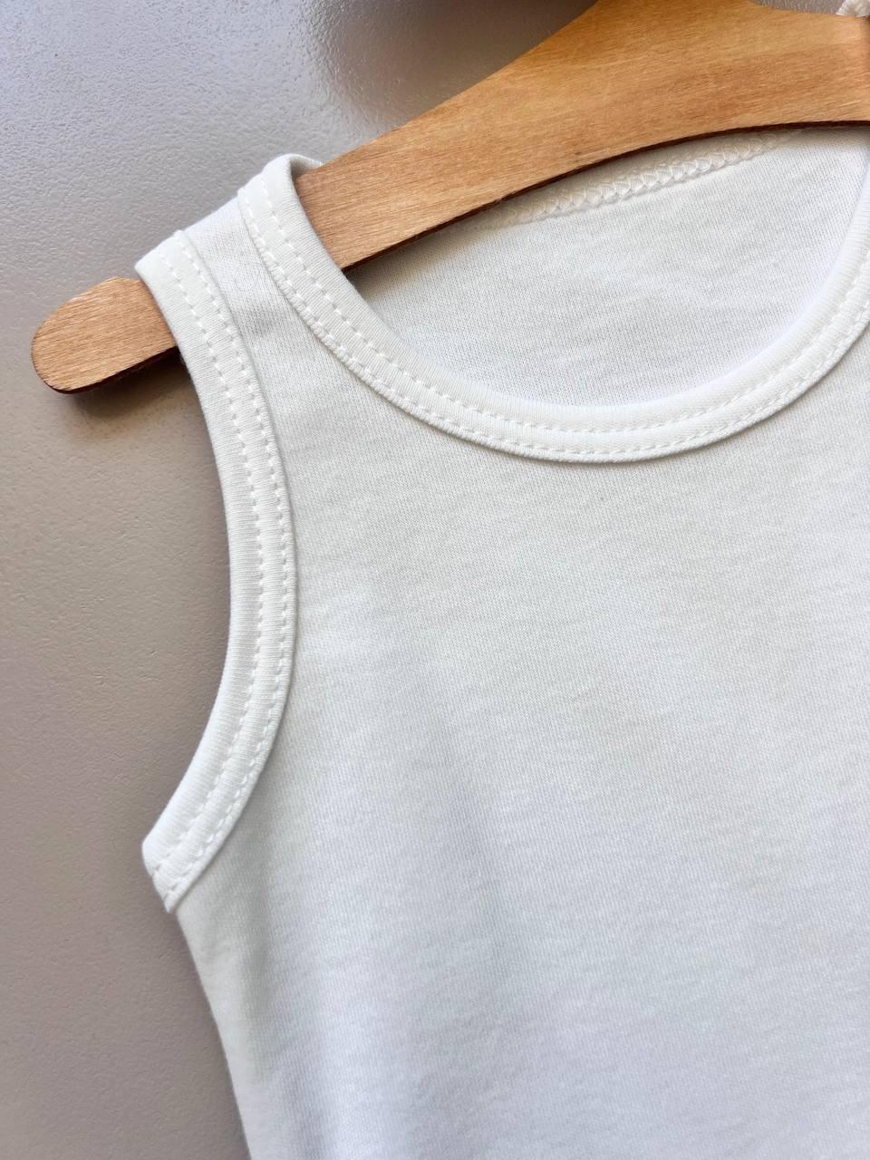 Off-White GOTS™ Certified Organic Cotton Double Size Sleeveless Body - La Farandole Paris