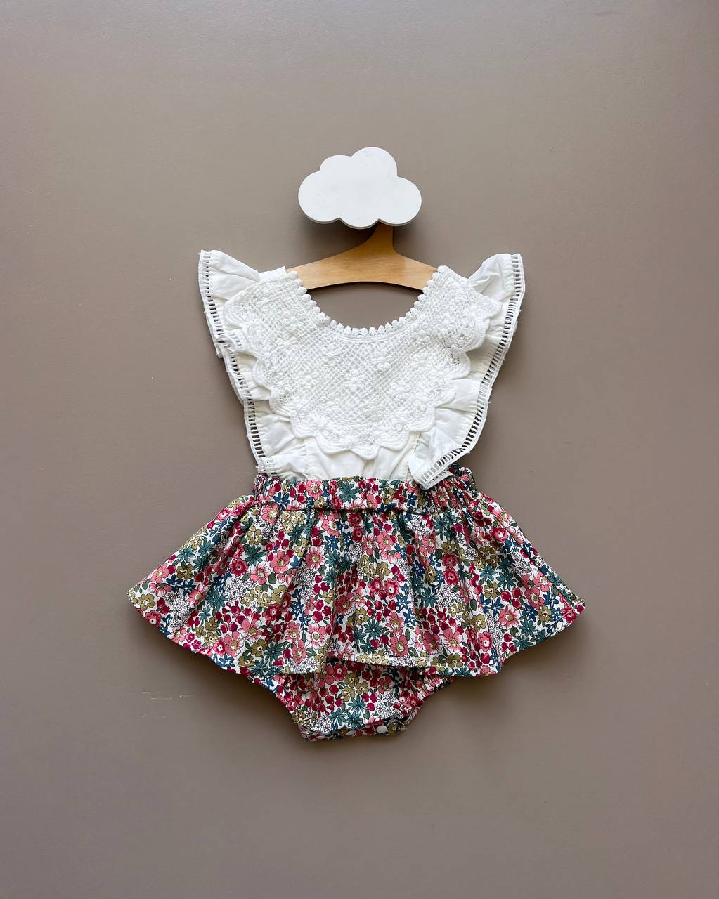 White & Colors Skirt Style Romper