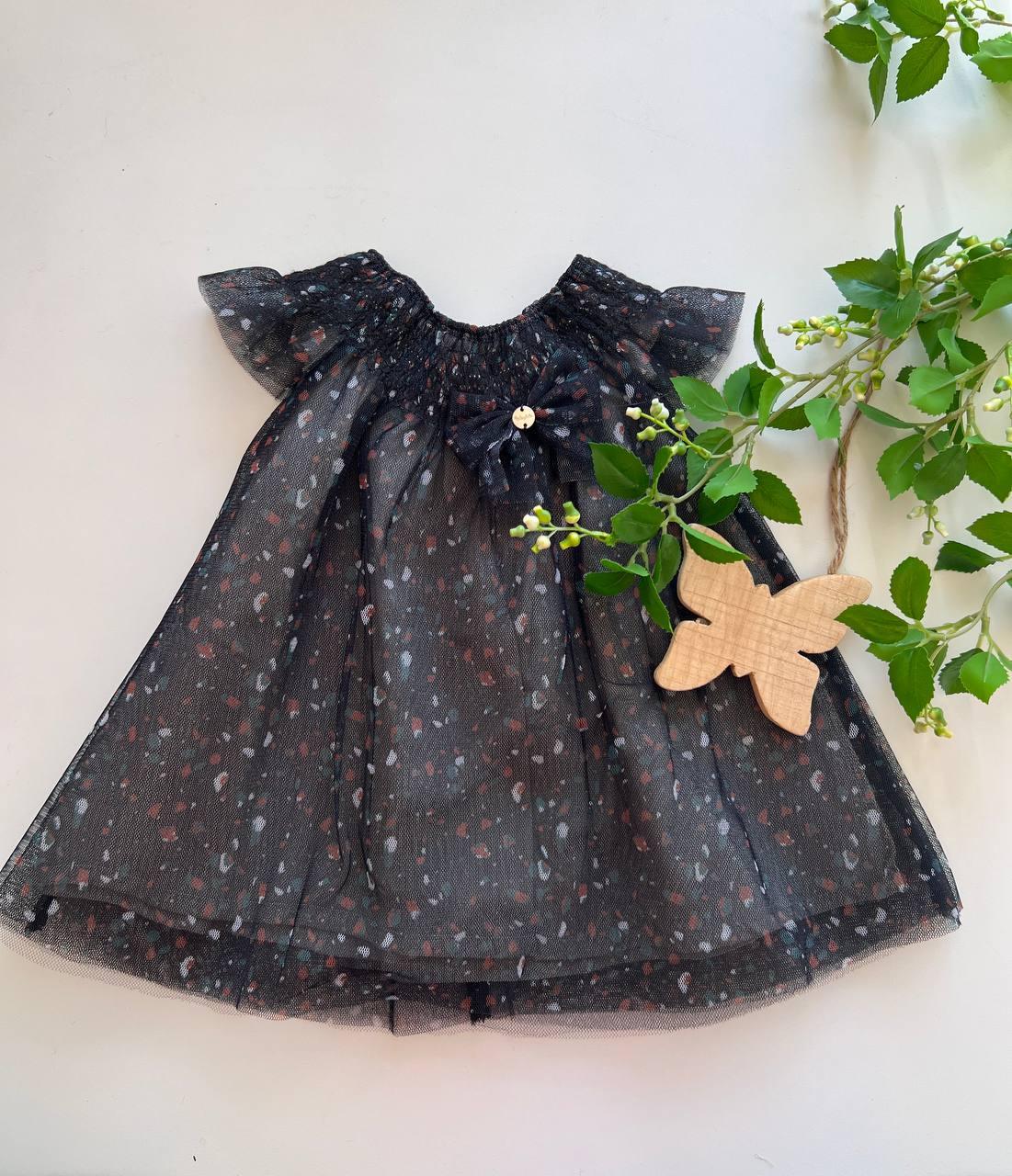 Black With Colors Dress - La Farandole Paris