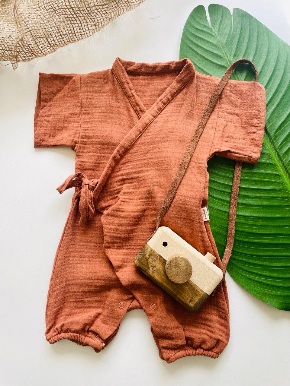 Brique Muslin Romper - La Farandole Paris