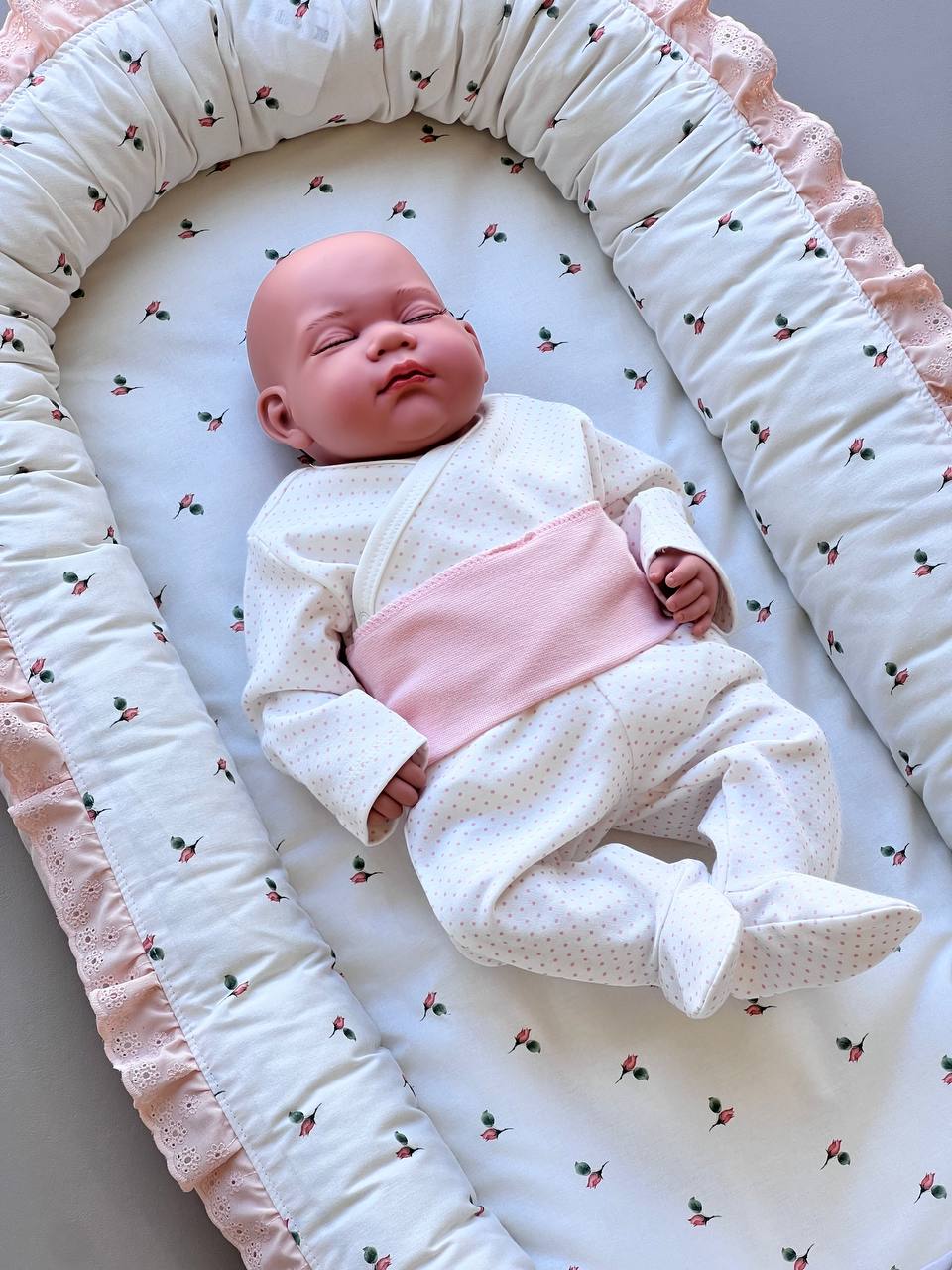 Pink And White Organic Cotton Double Breasted Packs Of 3 Pcs
