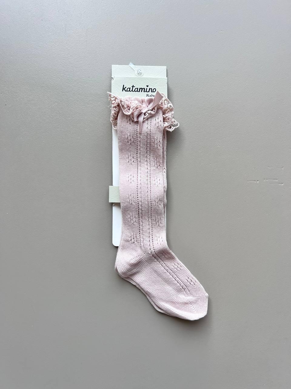 Long Socks With Dentel - Gravure - La Farandole Paris