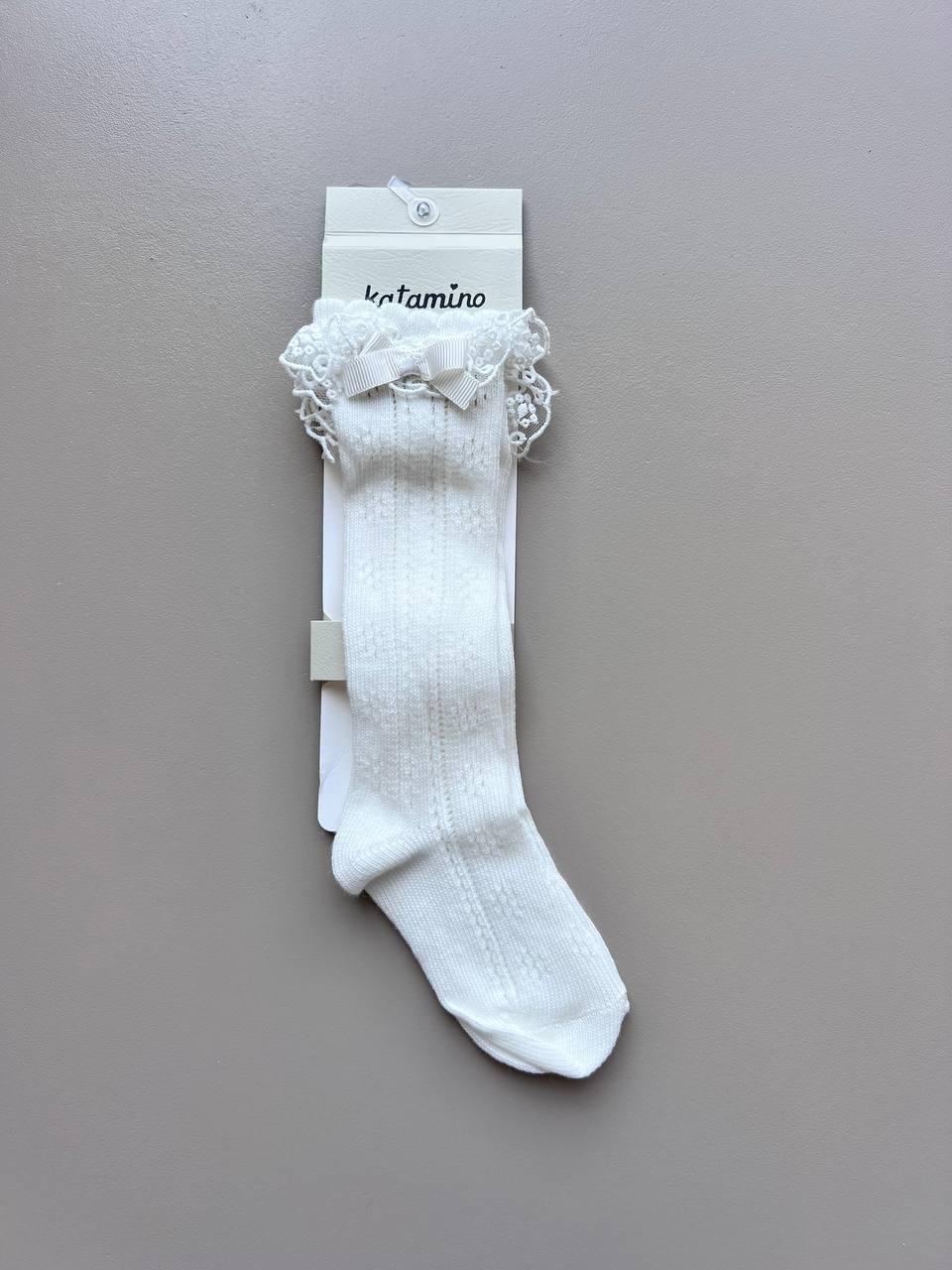 Long Socks With Dentel - Gravure - La Farandole Paris