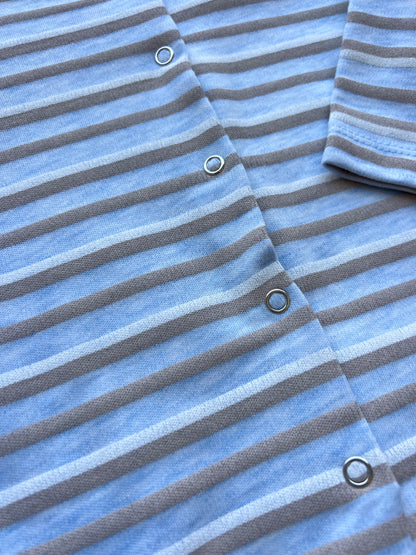 Blue And Brown Cotton Overall Stripped