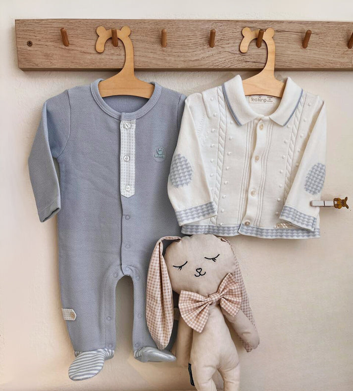 Light Blue Organic Cotton Overall With Jacket