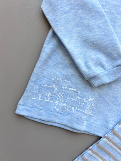 Blue and light brown pyjama