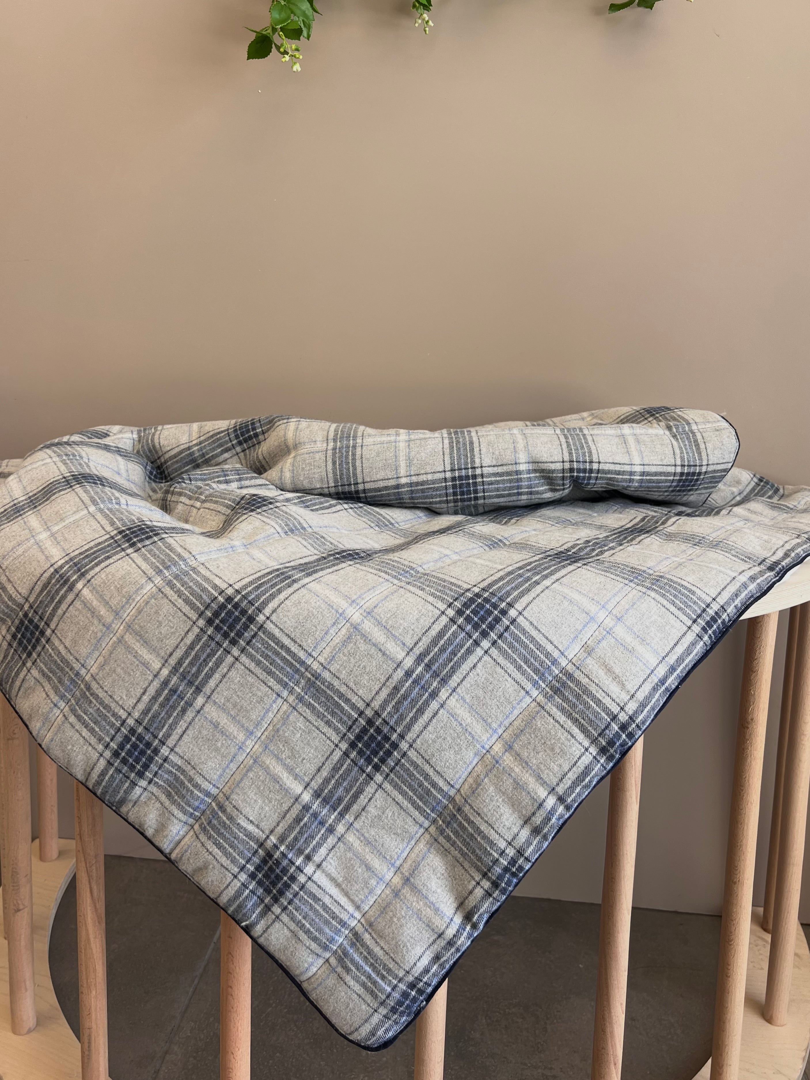 Grey And Blue Cotton Quilt