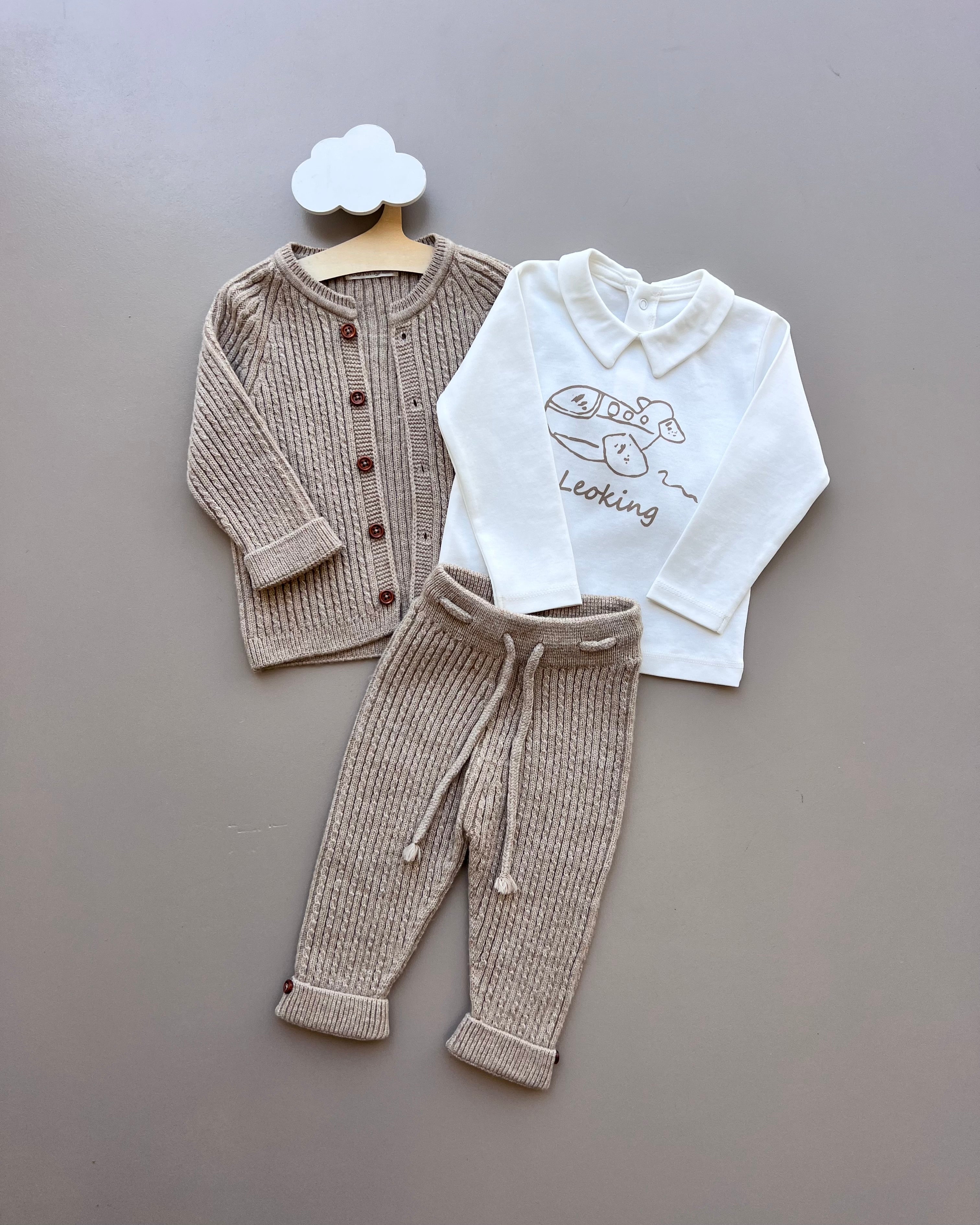 Merino Wool Top, Jacket, and Pant 3 Pcs Set