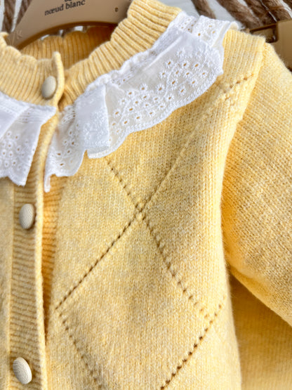 Yellow & White Collar 2 Pcs Set