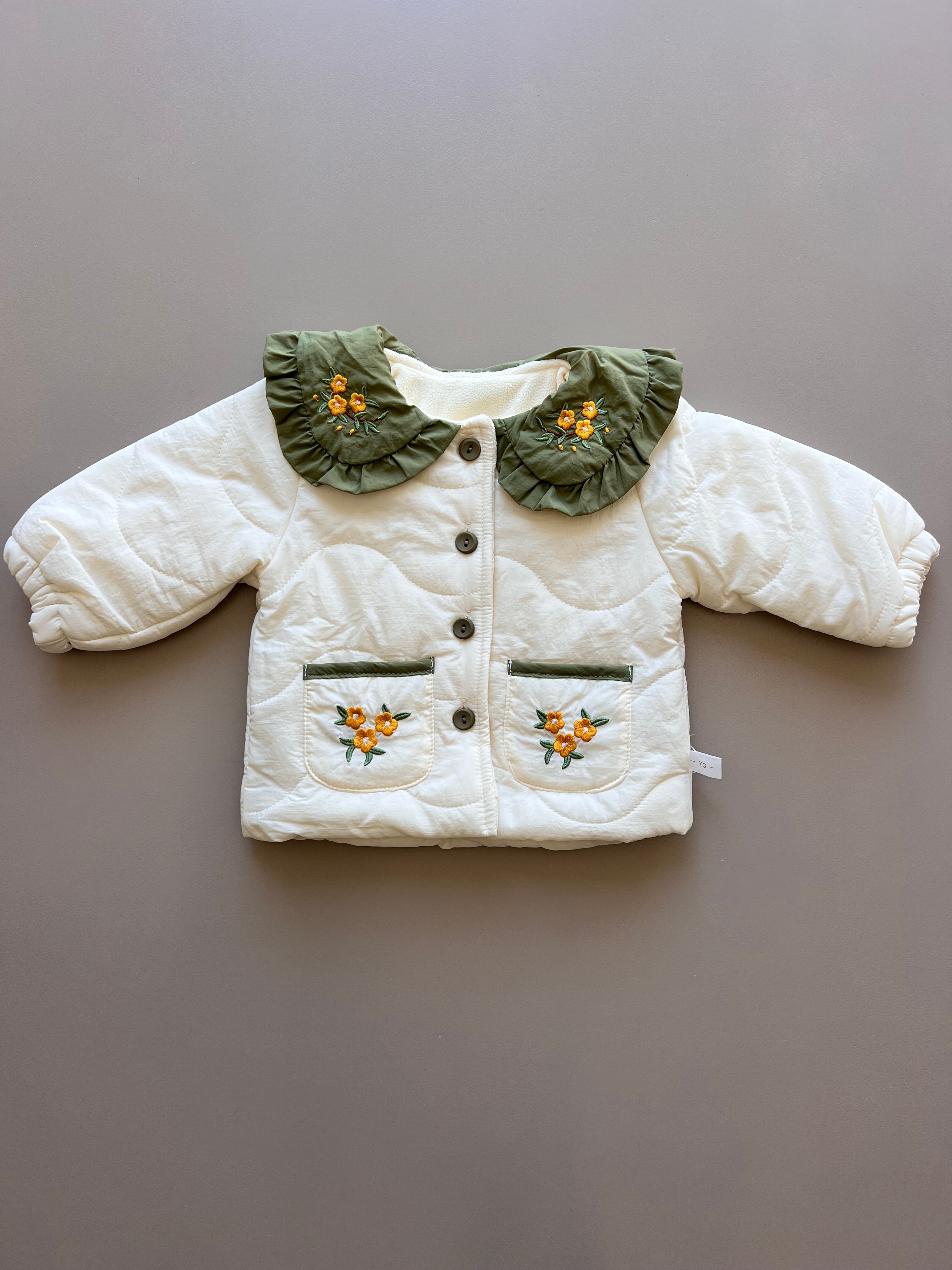 Thermal Waterproof Flower embroidered Winter Coat