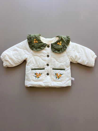 Thermal Waterproof Flower embroidered Winter Coat
