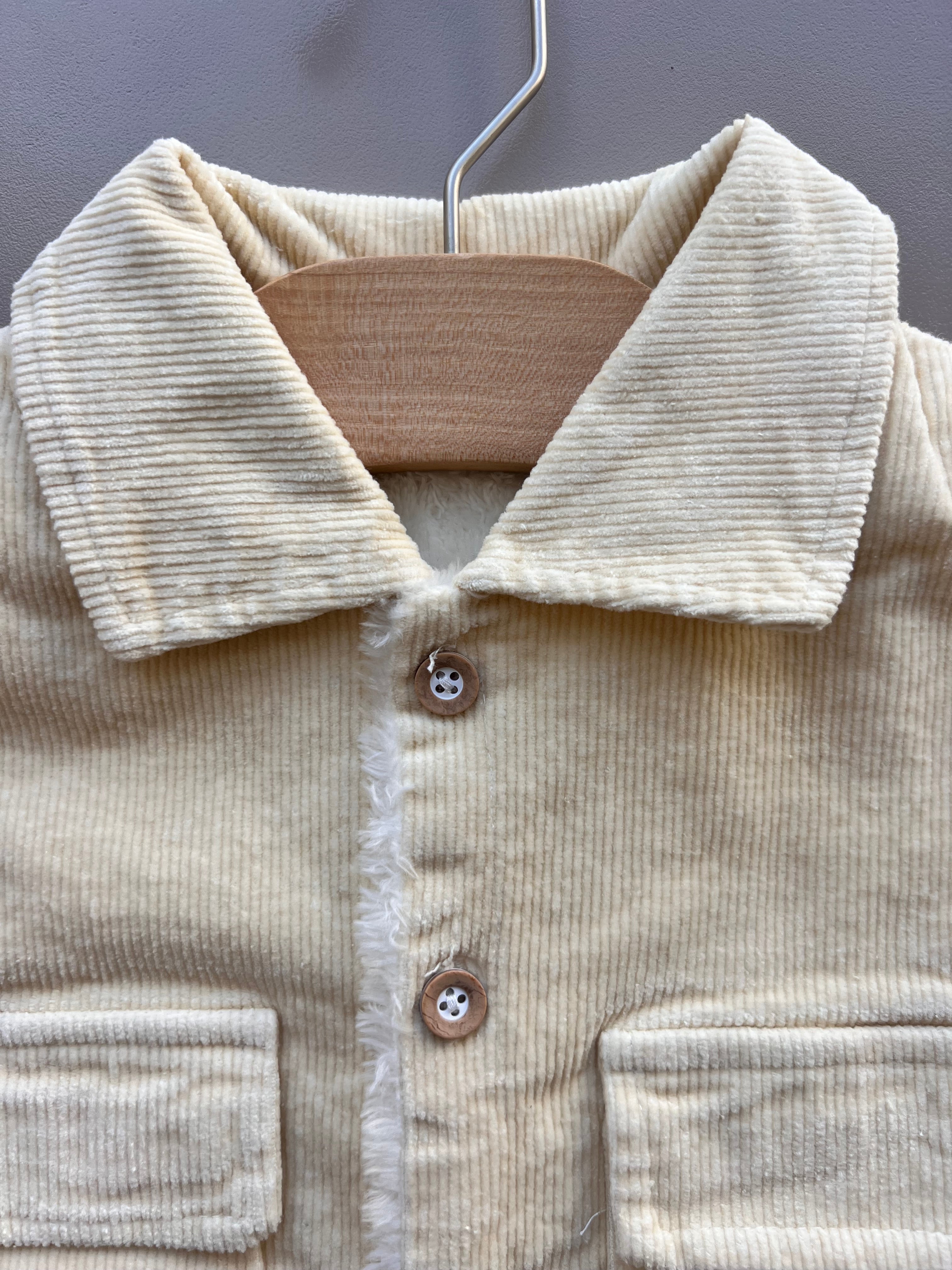 Beige Fleece winter Polo Velvet Overall
