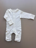 Off-White Long Sleeve Footed Overall
