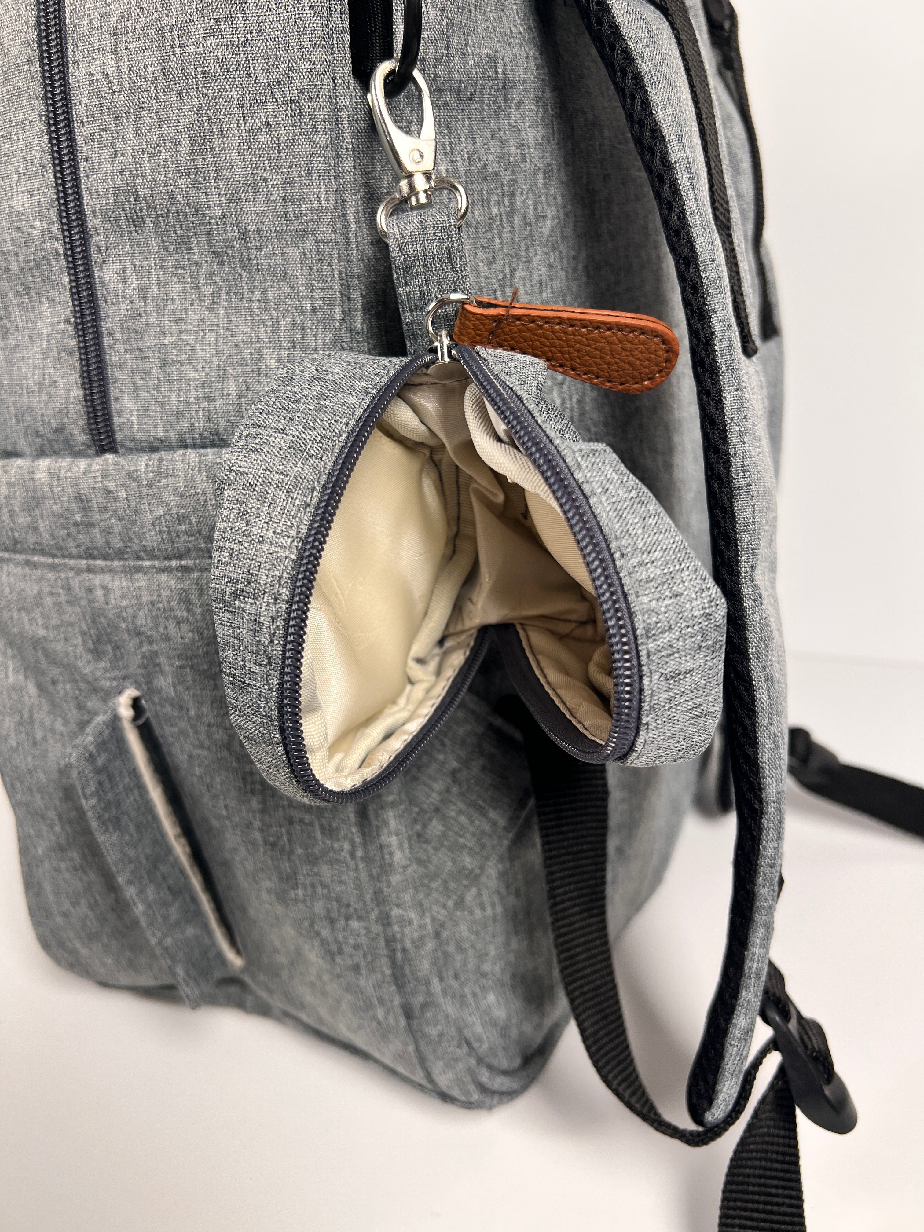 Gray Backpack Diaper Bag