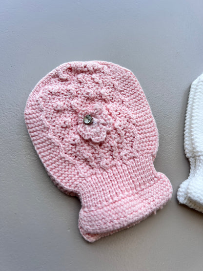Salmon & off-White Mitten Pack of 2 Pairs