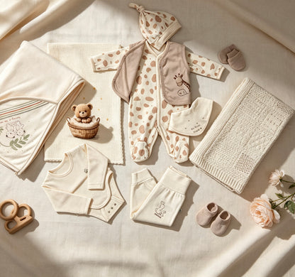 Giraffe GOTS™ Certified Organic Cotton Footed Overall 4 Pcs Set
