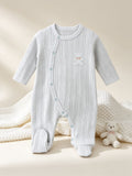 Light Blue Bear GOTS™ Certified Organic Cotton Footed Overall
