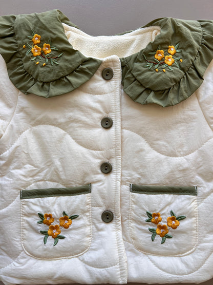 Thermal Waterproof Flower embroidered Winter Coat
