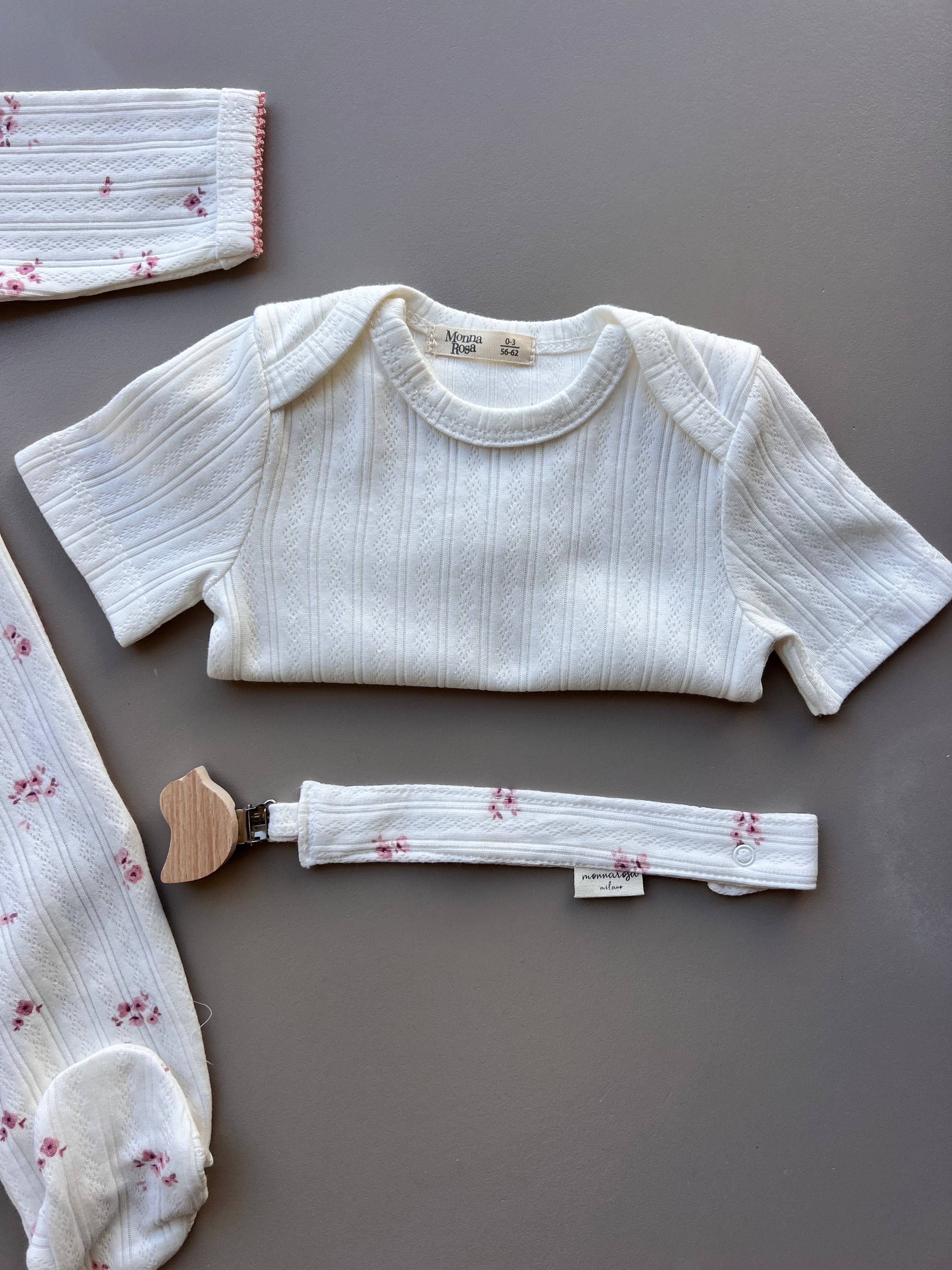 Organic Cotton Long Sleeves Overall 4 Pcs Set
