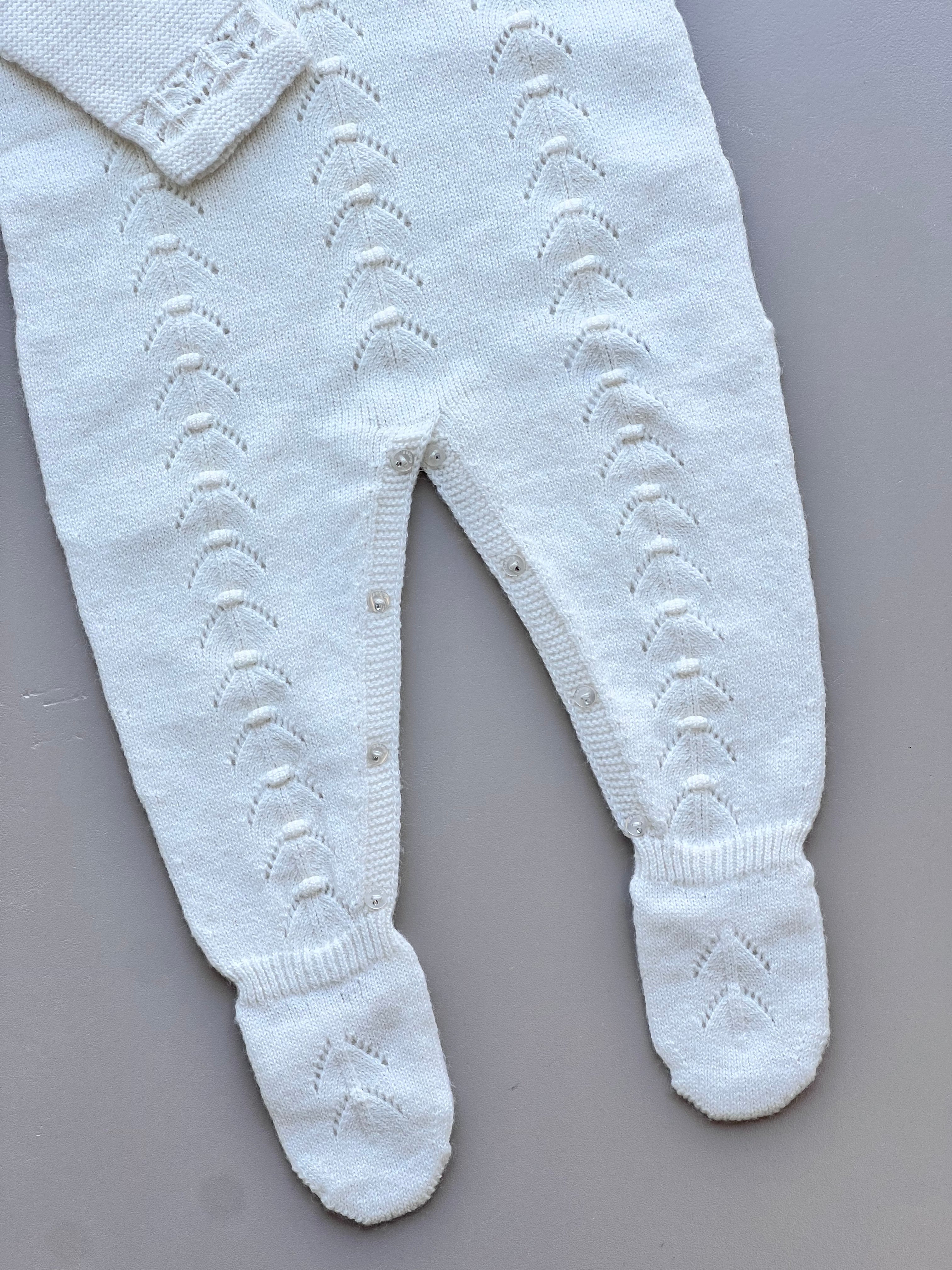 Off-White Ruffle Natural Wool Overall