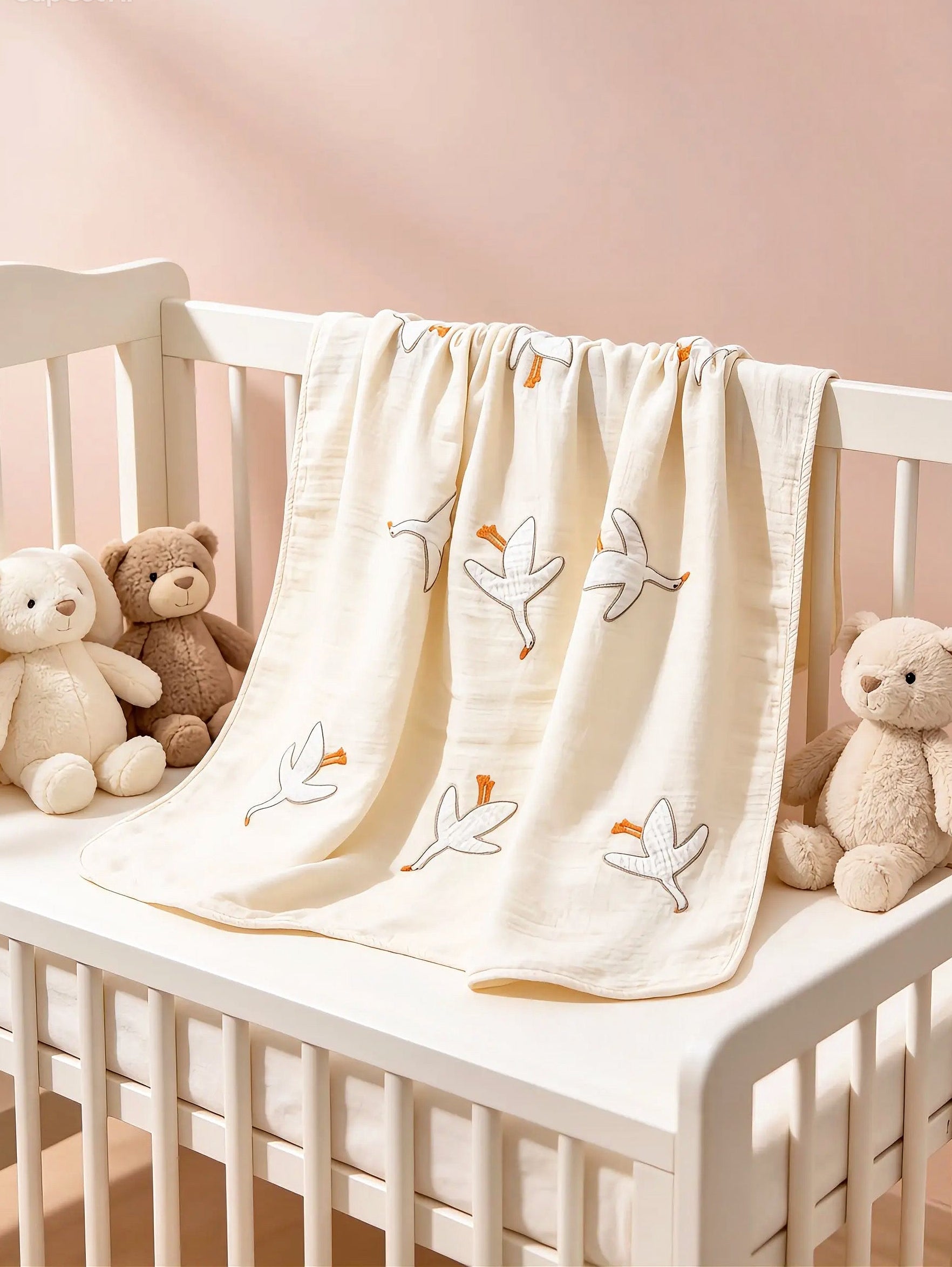 Beige Moose Muslin GOTS™ Certified Organic Cotton Blanket