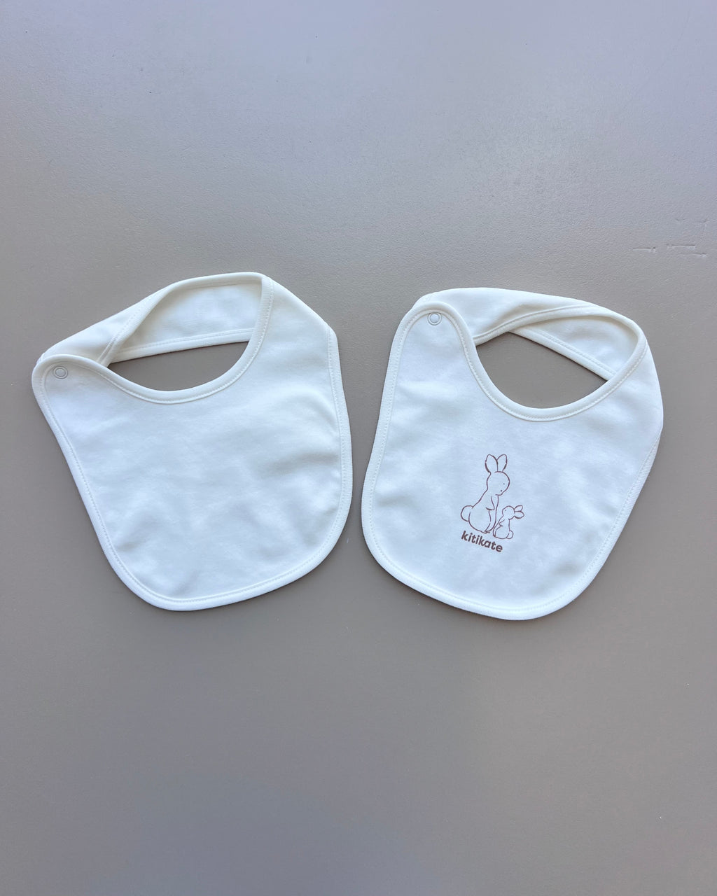 Off-White Rabbit GOTS™ Certified Organic Cotton Bib 2 Pcs Pack