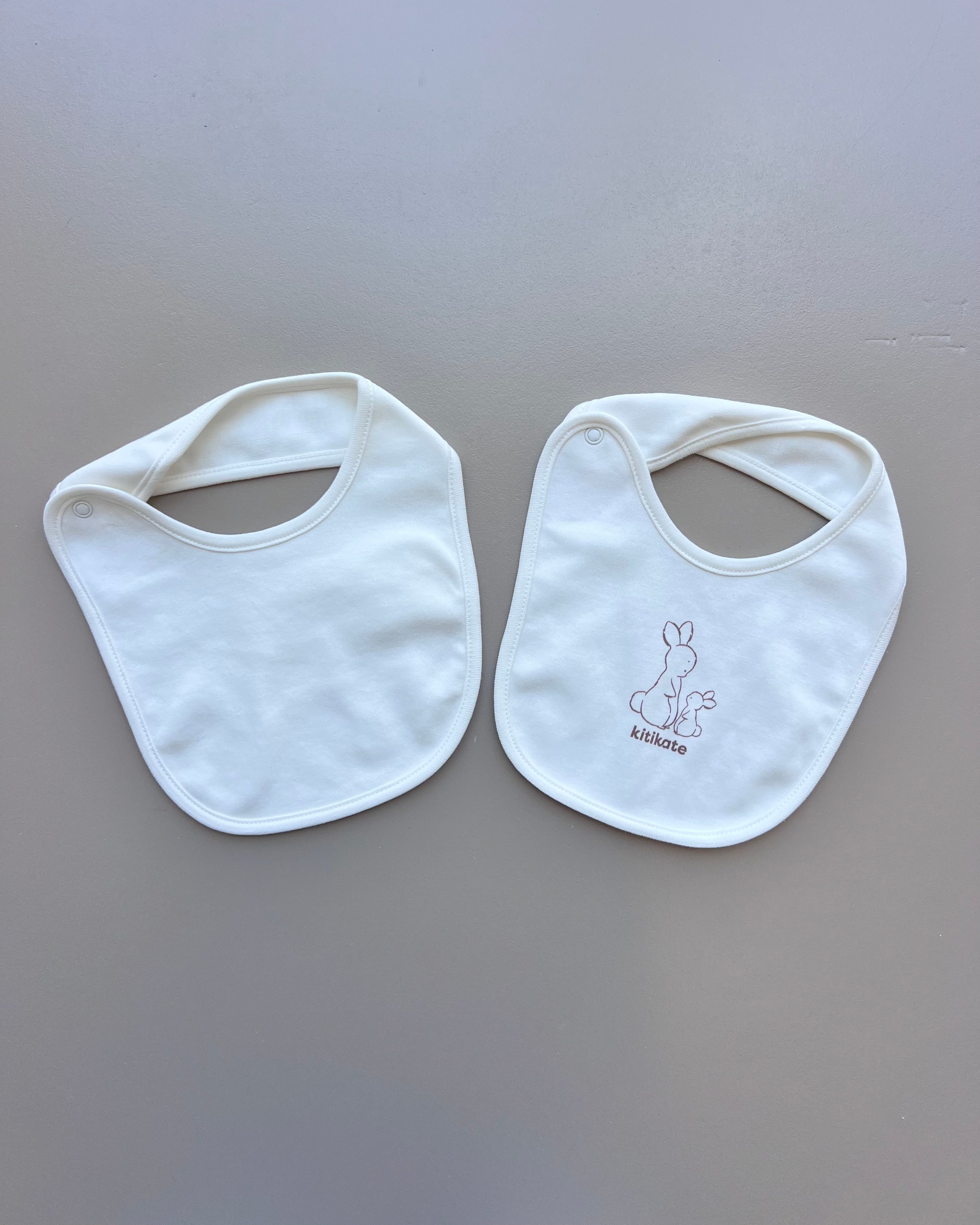 Off-White Rabbit GOTS™ Certified Organic Cotton Bib 2 Pcs Pack