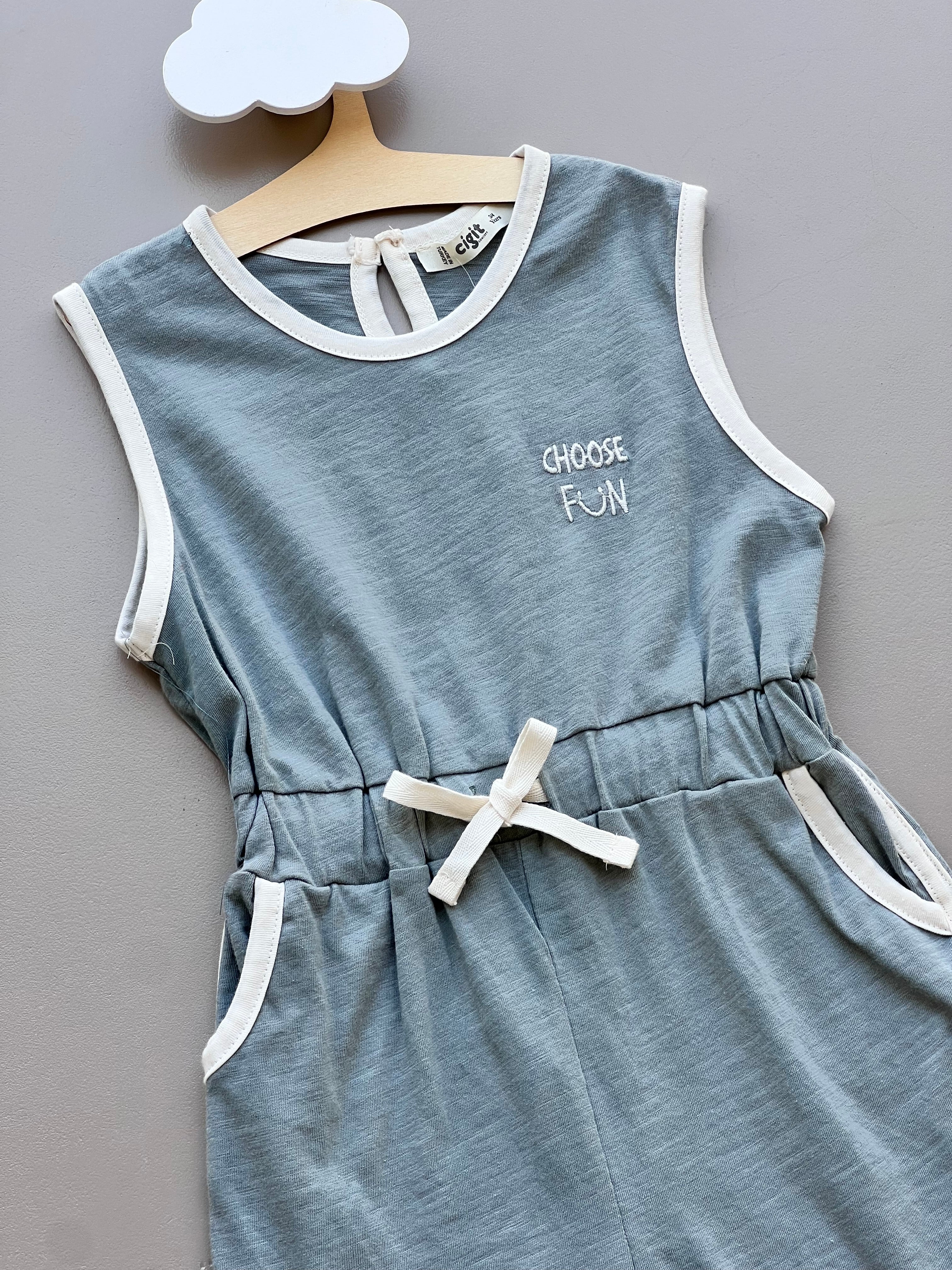 Sea Green Overall Cotton Sport Choose Fun