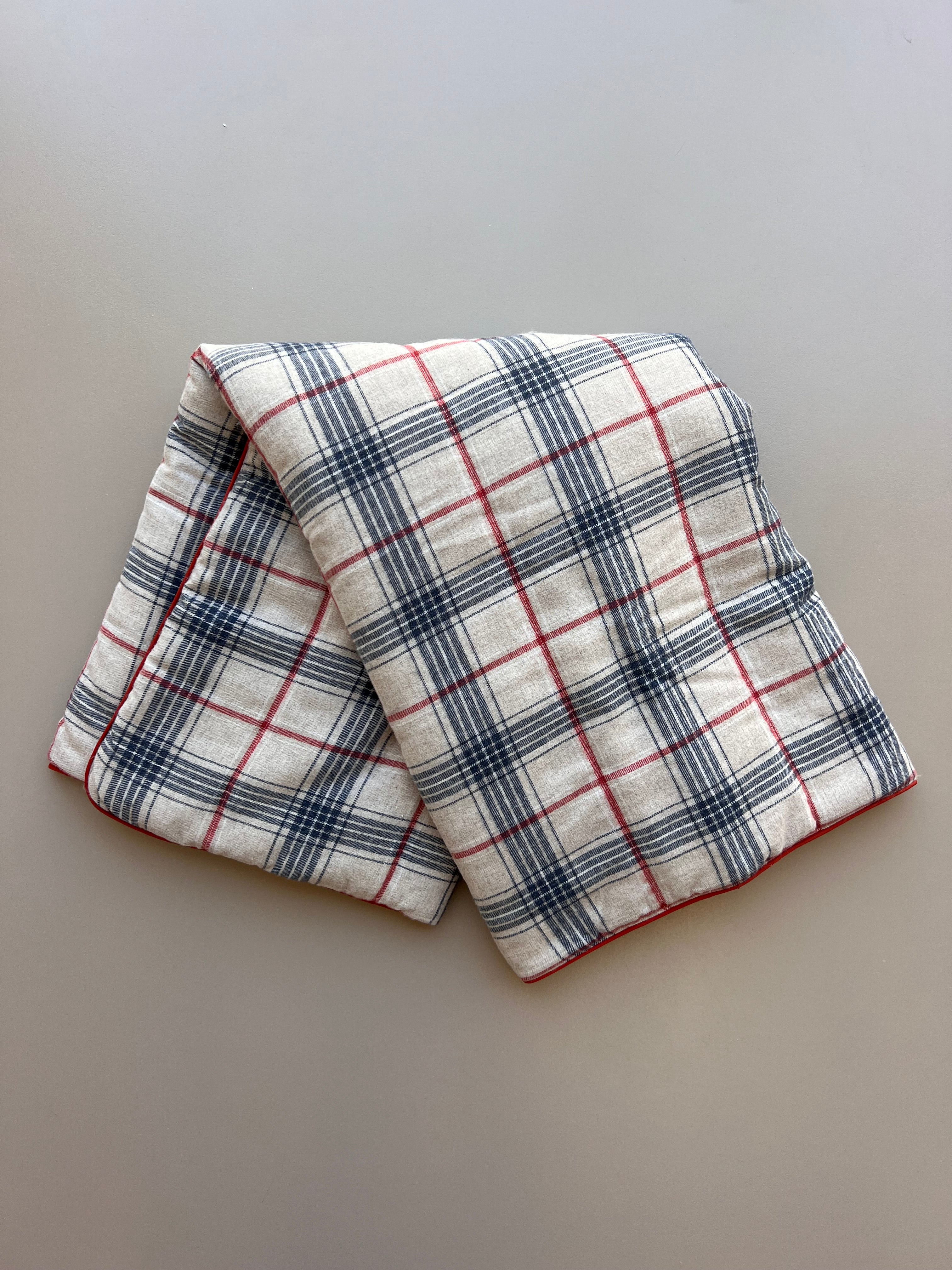 Navy And Red Baby Quilt