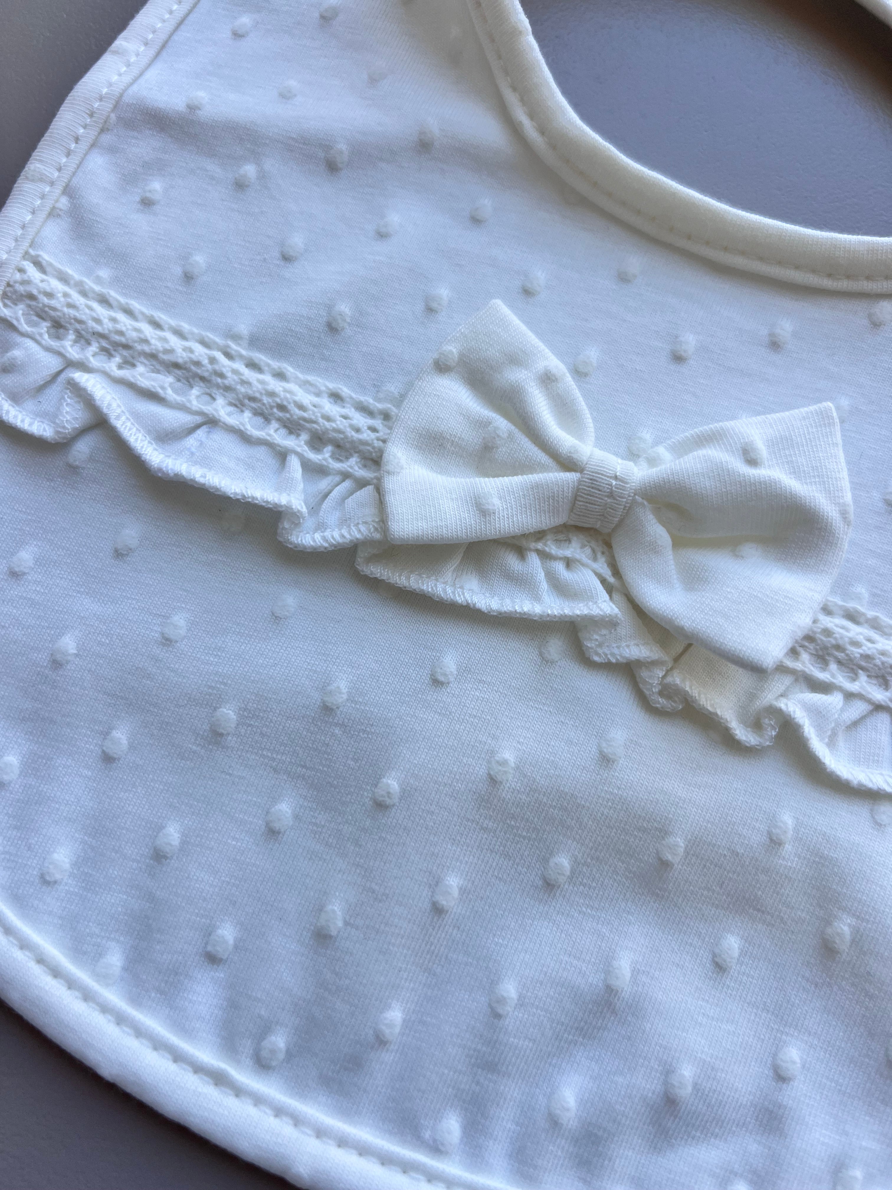 Off-White Papillon Cotton Bib 1 Piece