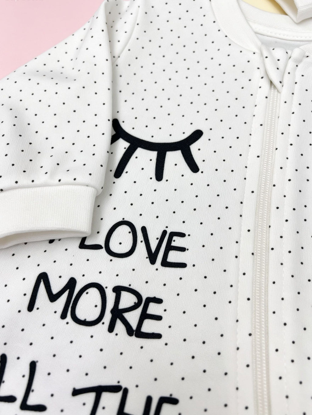 White Dotted GOTS™ Certified Organic Cotton Footed Overall 2 Pcs Set