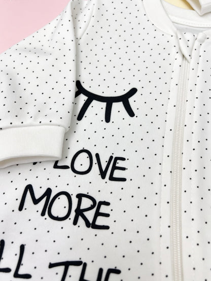 White Dotted GOTS™ Certified Organic Cotton Footed Overall 2 Pcs Set