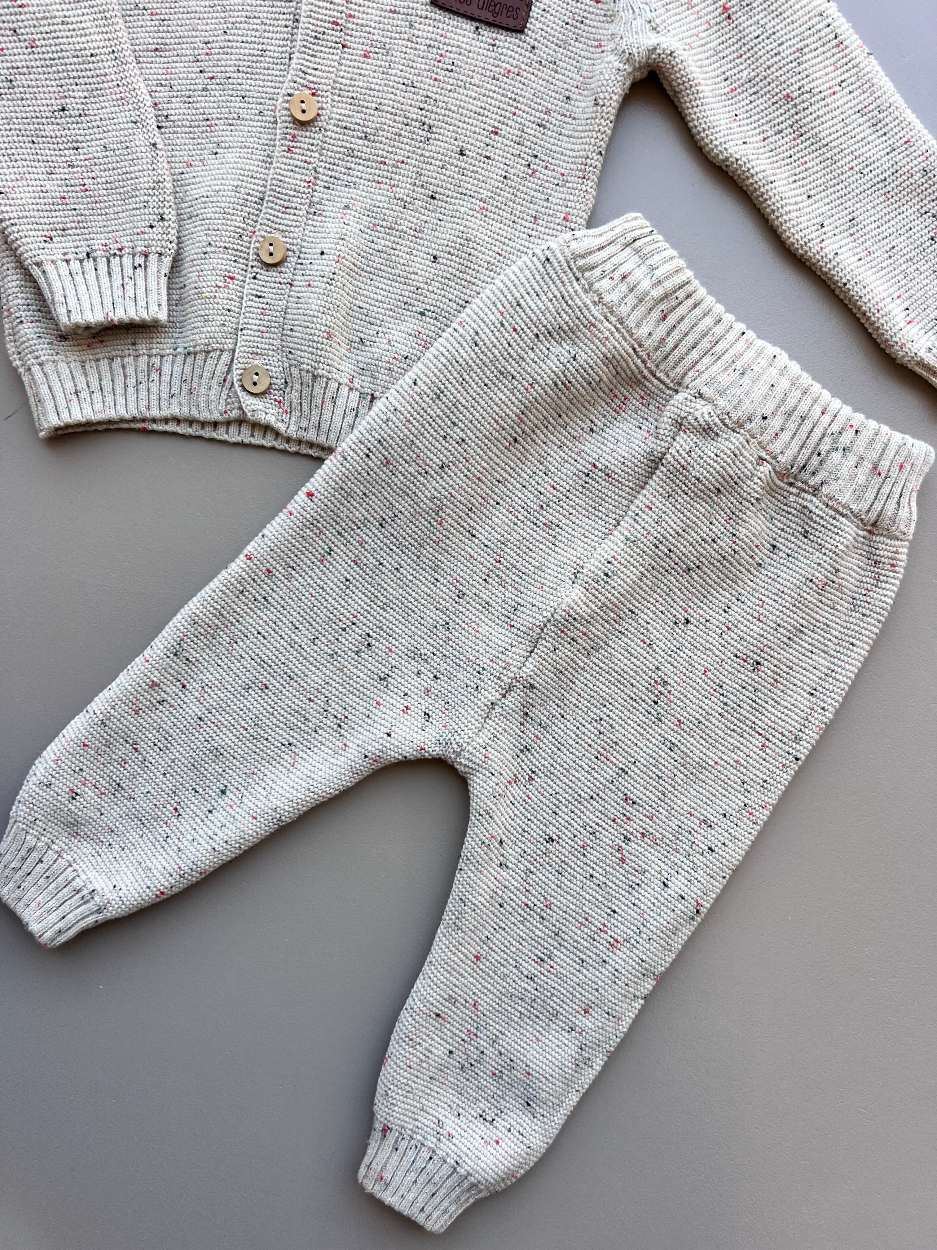 Beige Thick Cotton Dotted 2Pcs Set