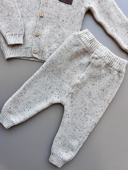 Beige Thick Cotton Dotted 2Pcs Set