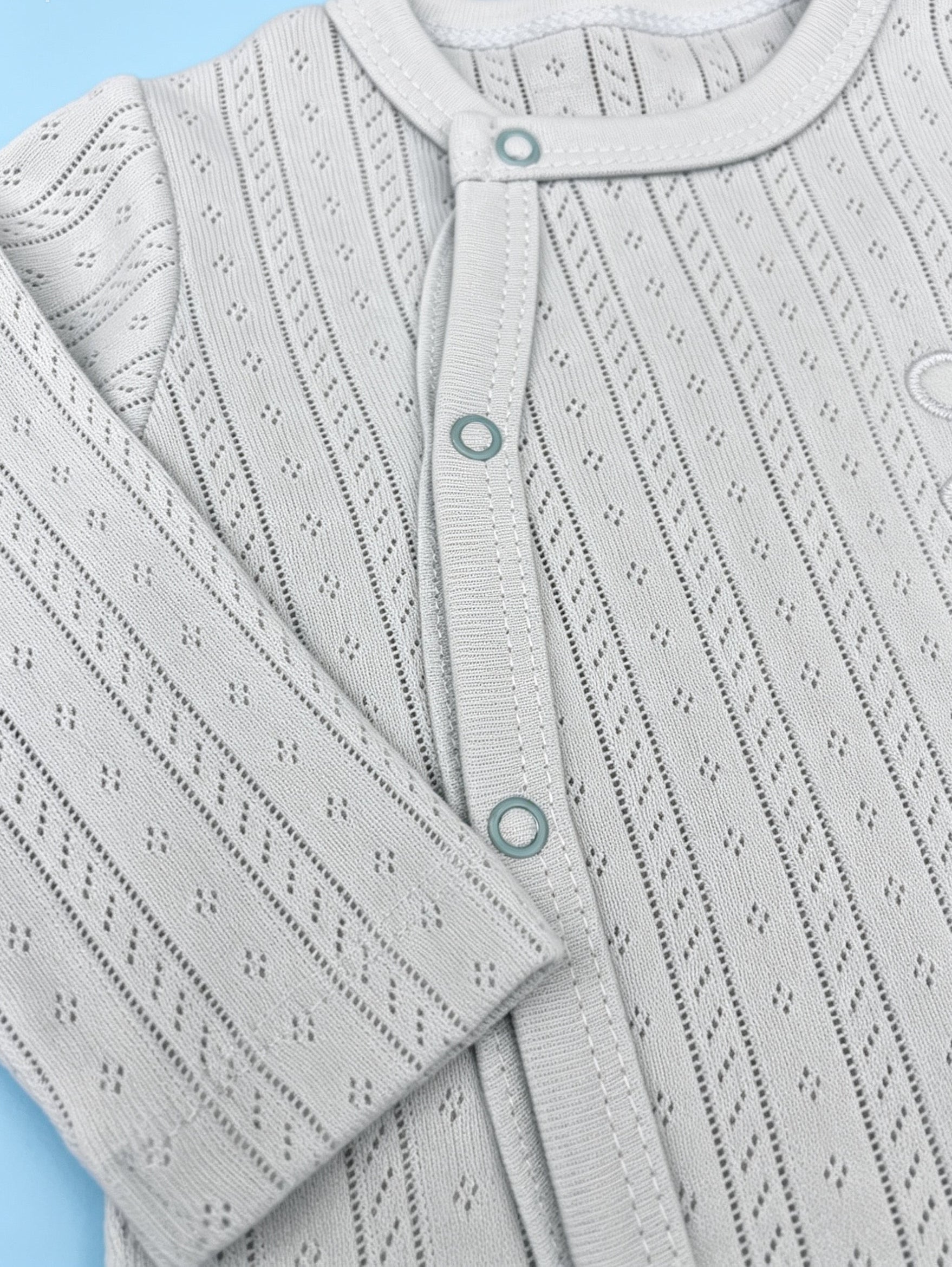 Light Blue Bear GOTS™ Certified Organic Cotton Footed Overall
