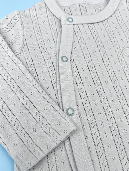 Light Blue Bear GOTS™ Certified Organic Cotton Footed Overall