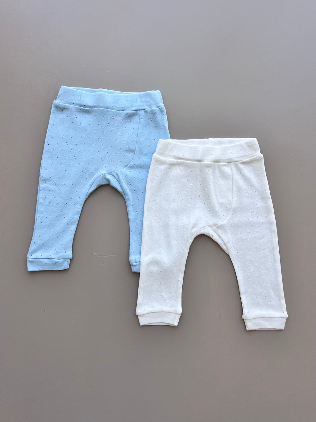 Blue And White Organic Cotton Pants Pack Of 2 Pieces