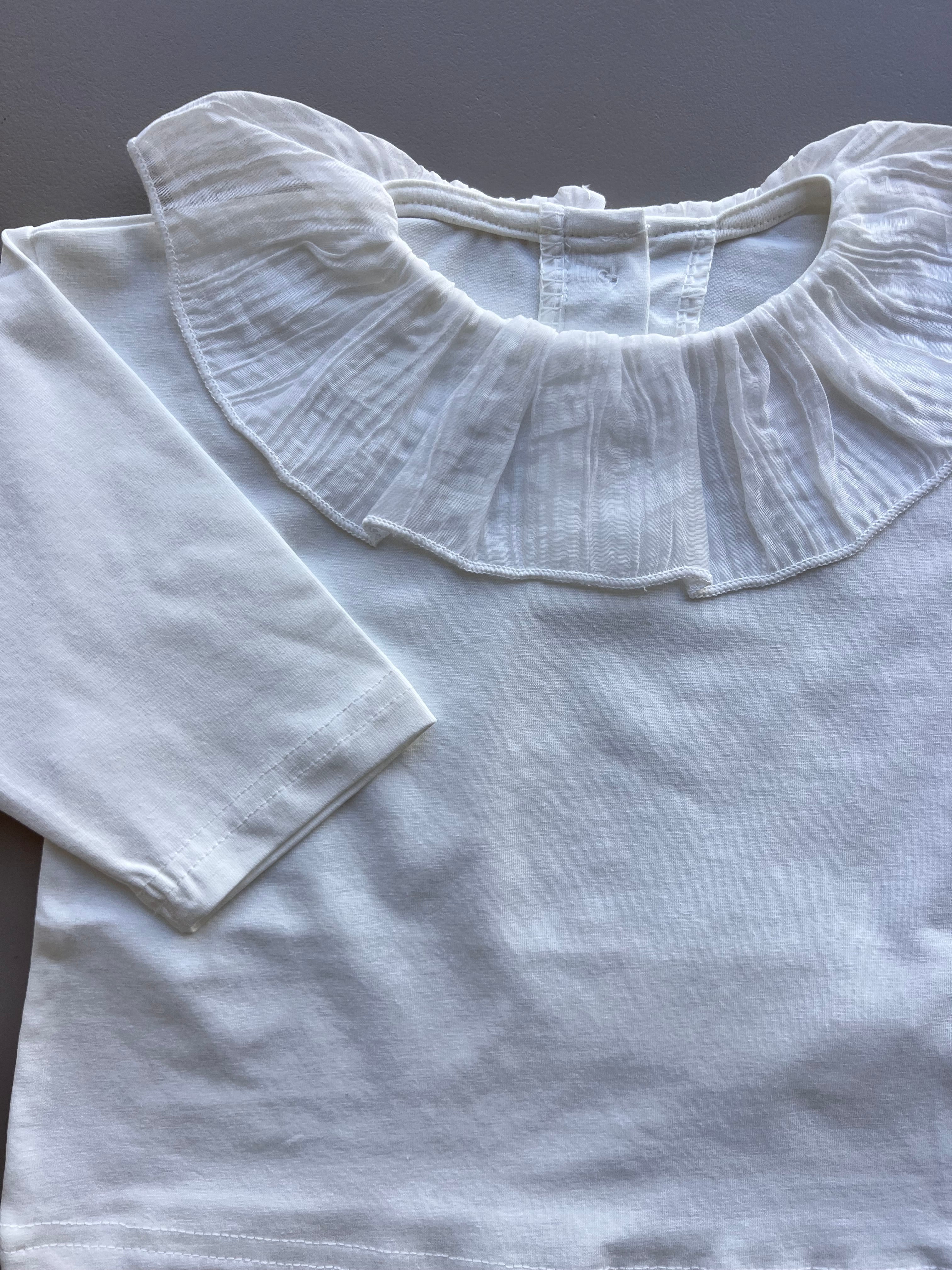 Cotton Ruffles Neck Sweatshirt