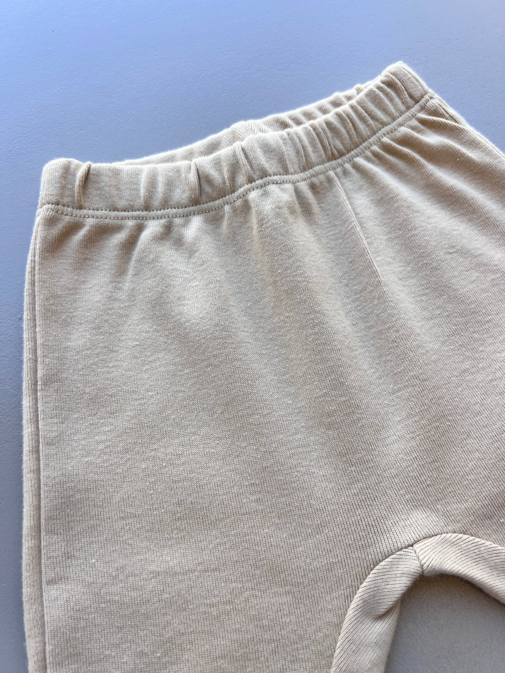 Beige Basic Footed Pants