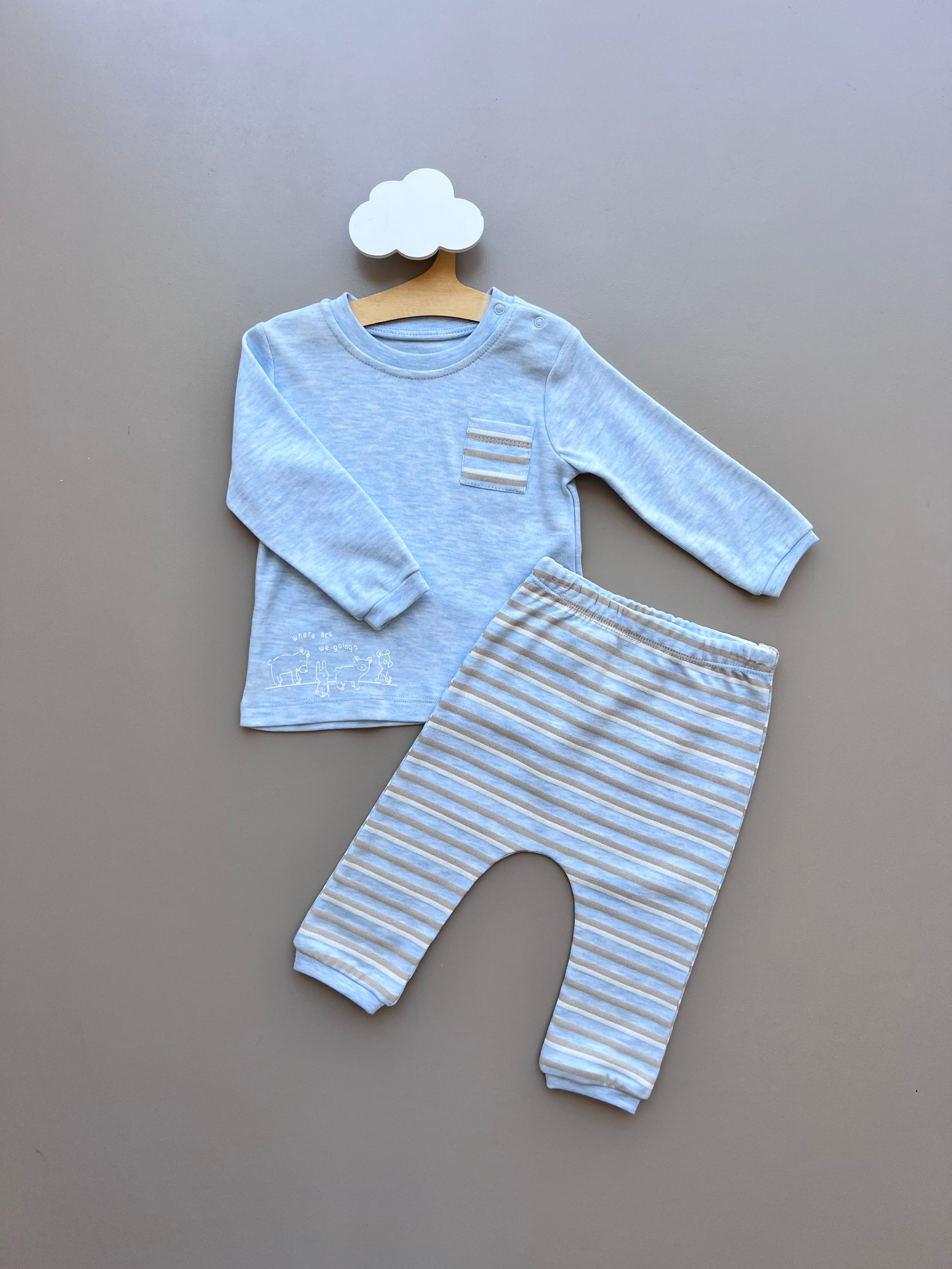 Blue and light brown pyjama