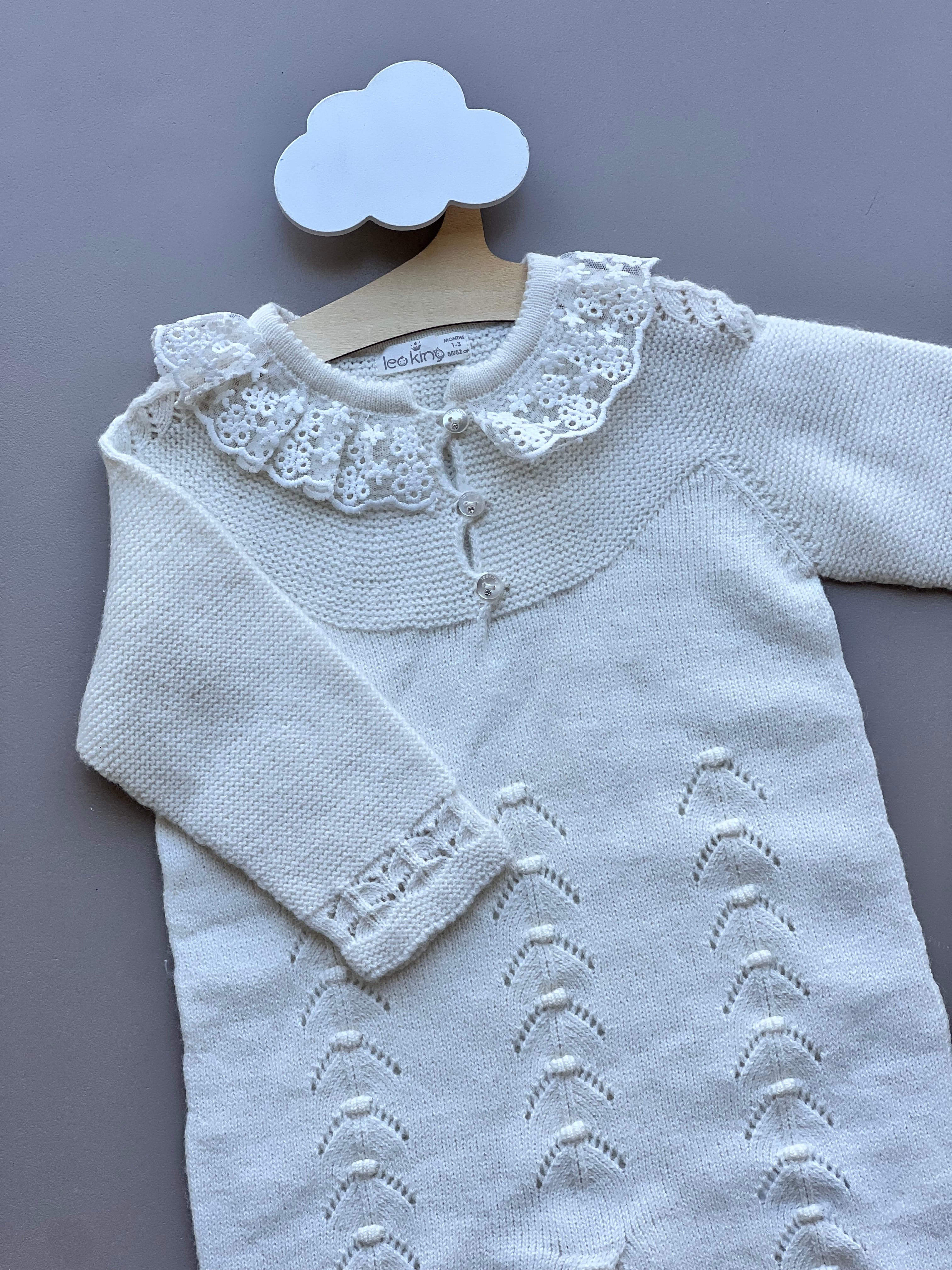 Off-White Ruffle Natural Wool Overall