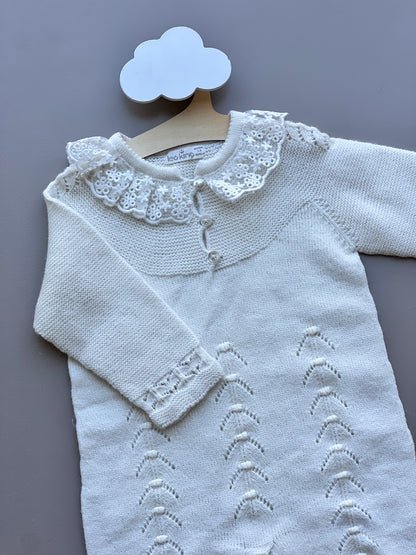 Off-White Ruffle Natural Wool Overall