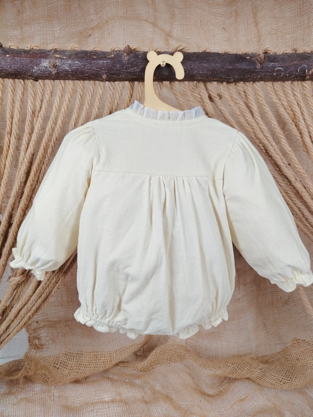 Beige Flower Romper