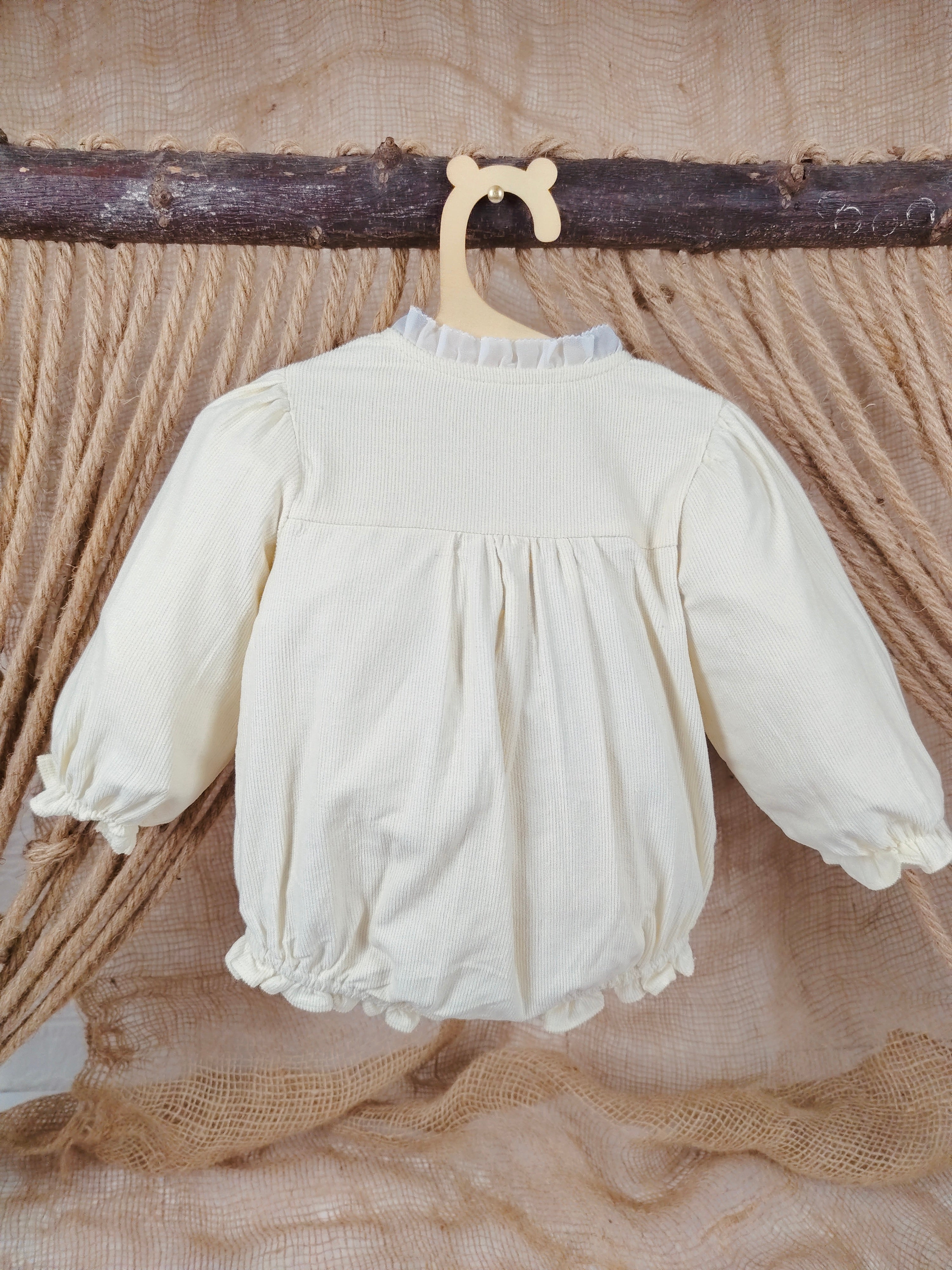 Beige Flower Romper