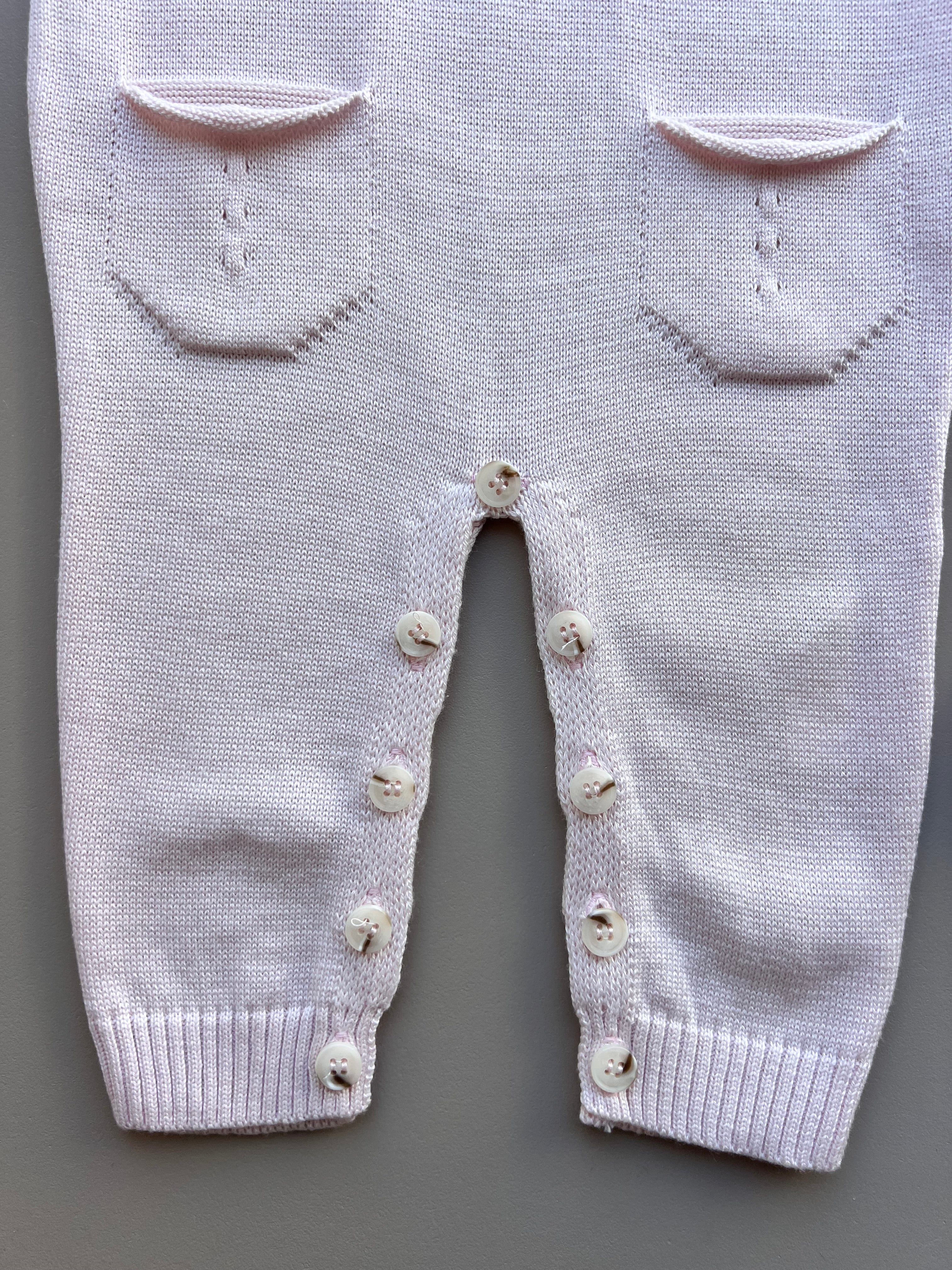 Pink Cotton Polo Overall With Socks